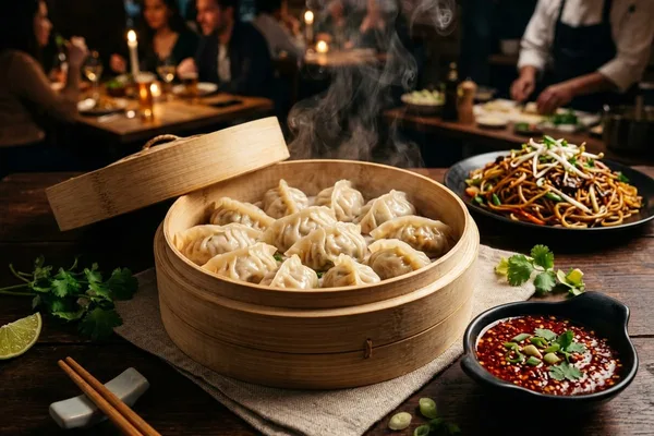 Steaming Momos & Hakka Noodles